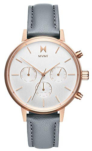 MVMT Analog Quarzuhr für Damen mit Blaues Lederarmband - D-FC01-RGGR