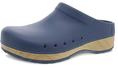 Dansko Kane Slip-On Mule Clog for Women - Lightweight Cushioned Comfort and Removable EVA Footbed with Arch Support - Easy Clean Uppers Kane Blue 8.5-9 M US