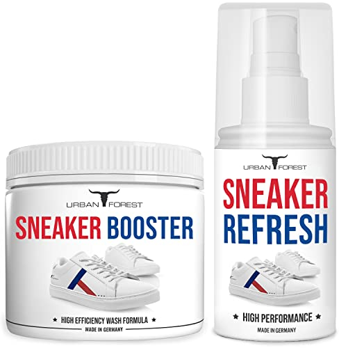 Sneaker Reiniger | Schuhdeodorant | Schuhcreme farblos | Schuh-Pflege & Schuh-Reinigung | Sneaker Cleaner & Refresher & Schuh Wachs EINZELN & ALS SPARSET | URBAN Forest (SPARSET Boost&Refresh)