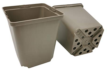 GREEN24 100 Stck. Recycling Pflanztöpfe Profi 11x11x12cm Farbe Taupe - RC Vierecktopf Anzuchttopf Pflanztopf Blumentopf Vierkant-Töpfe Pflanzcontainer (100, 11x11x12cm)