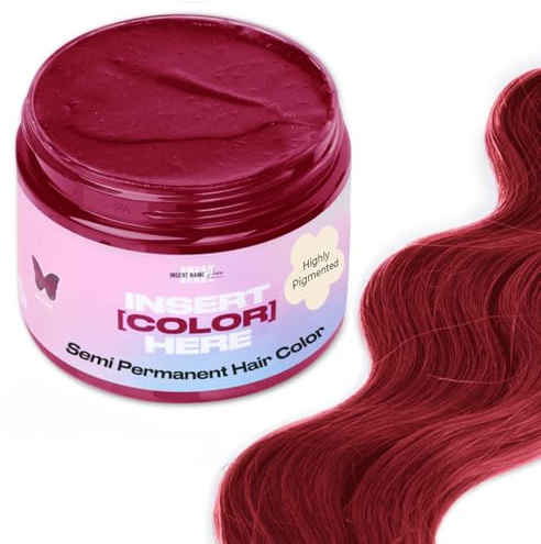 INH Semi Permanent Hair Color | Color Depositing Conditioner | Ruby Red Hair Dye | No Bleach & No Peroxide Temporary Tint for Women & Men | Vegan, Ammonia Free, & Sulfate Free | Ready to Use, 6oz