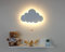 Marco Paul Modern Wooden White Cloud Shaped LED Night Light ‎Battery Powered Night Light Kids Childs Room Decor Wall Lights Wall Mounted Nursery Bedside Lamp Baby Gifts Bedroom Decor Lighting