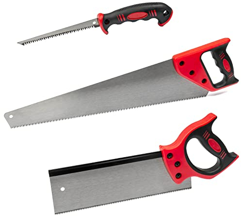 Handsägen Set 3-tlg. Fuchsschwanz Rückensäge Trockenbausäge