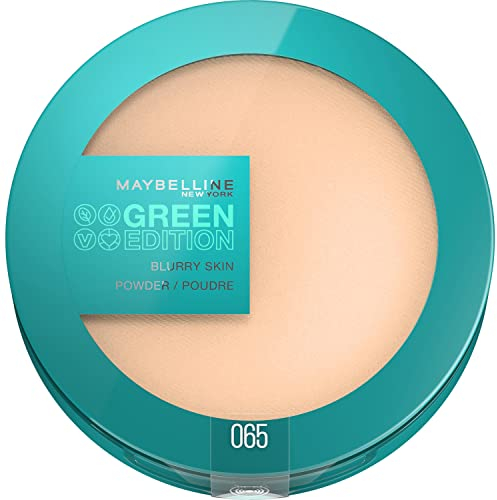 Maybelline New York - Poudre de Teint Matifiante - Enrichie en Beurre de Mangue Fouetté - 97% d'Ingrédients d'Origine Naturelle - Blurry Skin Green Edition - Teinte : 065 - Contenance : 9g