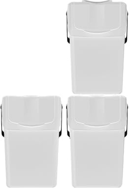 Set med 3 soptunnor från Keden SORTIBOX för återvinning, vit, 75 l