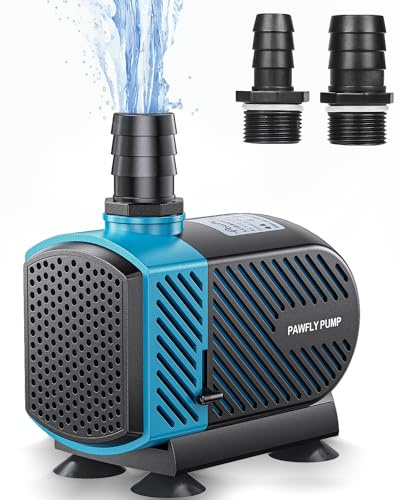 Pawfly 800 GPH Aquarium Submersible Water Pump (3000L/H, 45W) Ultra Quiet Water Fountain Pump with 8.2 ft. Lift Height Adjustable Water Pump for Fish Tanks Ponds Gardens Waterfalls Statuary and Sumps