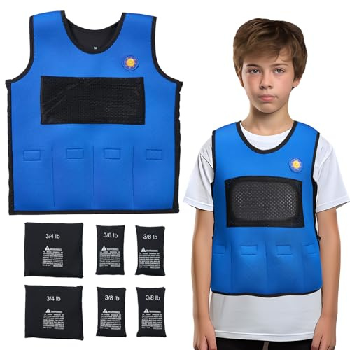 TOPARCHERY Weighted Vest for Children with Sensory Needs - Compression Vest for Children with SDP, ADHD, ADD, Sensory Overload - Kids Weighted Vest Includes Removable Weights