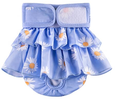 BePetMia Waschbare Windeln für Hunde, Wiederverwendbare Hundewindeln, Umweltfreundliche Damenbinden Höschen, Hygiene-Unterhose für Hunde in Hitze (XS: 20-35cm, Blau)