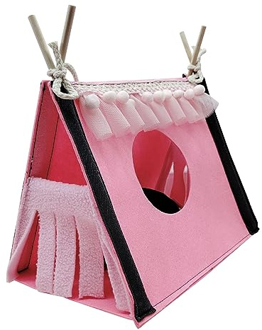 Small Pet Toys Guinea Pig Hideout Tunnel Small Animal Corner Hideaway Removable House Tent Pet Tunnel House For Rat Mice Rabbits Rabbit Tent Hideout, (Pink)