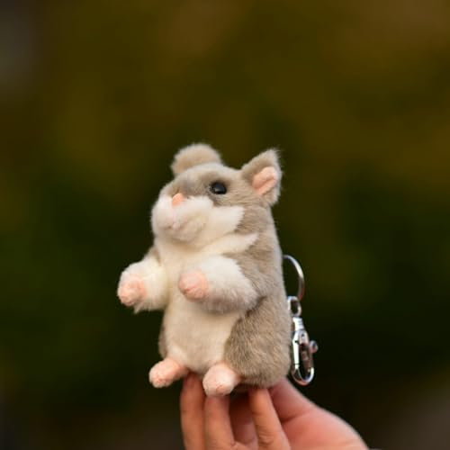 LIUHONGFEI Simulated Hamster Plush Toy Pendant, Stuffed Animal, Guinea Pig Keychain, Doll, Mouse, Squeezing Body Makes Sound