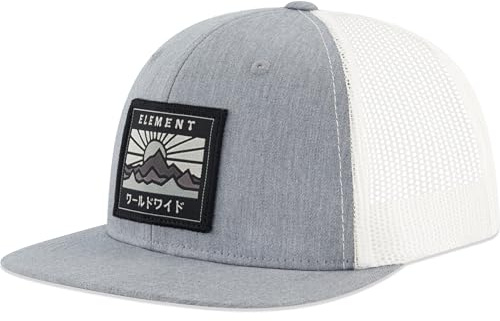 Element Trucker Hat, 6 Panel Adult Baseball Cap with Flat Brim, Heather, One Size
