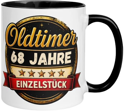 68. Geburtstag Mann Geschenk Tasse | Oldtimer – 68 Jahre Einzelstück | 68ter Geburtstag - Witziges Geburtstagsgeschenk Männer | Lustige Geburtstagstasse mit Spruch 68 Geburtstag | Made in Germany