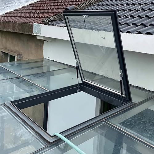 Fenêtres de Toit pour puits de lumière, Toit Plat en Pente, Couverture de puits de lumière pour Grenier, véranda, éclairage Souterrain, Cadre en Alliage d'aluminium et Verre Isolant Double c