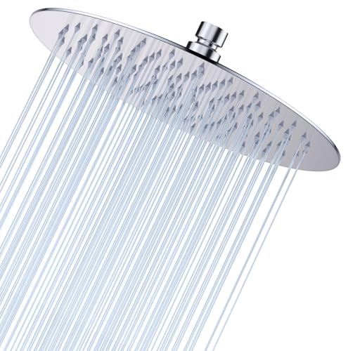 12 Zoll Regendusche Duschkopf Rund Ø 30 cm Edelstahl Duschkopf als Deckenbrause, Ultra-Flacher Regenduschkopf aus rostfreiem Stahl, Decken- und Wandmontage (30 CM)
