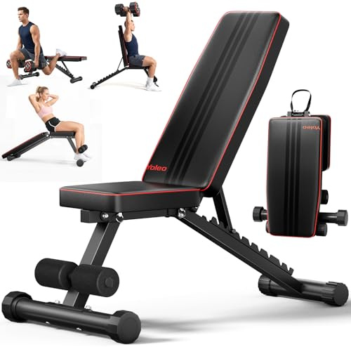 YOLEO Adjustable Weight Bench for Home Gym, 300 KG Capacity Workout Bench, Foldable Incline Decline Bench Press Bench with 11 Backrest Positions for Full Body Strength Training