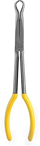 QWORK® Langbeckzange, Zündkerzenzange, Spitzzange mit Ringspitze, 280mm