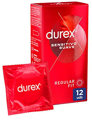Durex Preservativos Sensitivo Suave, Fino para Mayor Sensibilidad, 12 condones