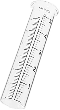 Mateda 5 Capacity Rain Gauge Glass Replacement Tube, Lip Design, Great for Yard Garden Outdoor Home (1)