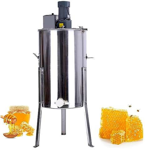 Elektrischer Honigschleuder-Separator mit 4 Rahmen, Wabenschleuder-Trommelextraktions-Bienenhaus-Zentrifugenausrüstung aus Edelstahl in Lebensmittelqualität, Kurbel-Imkerei-Extraktions-Bienenhaus