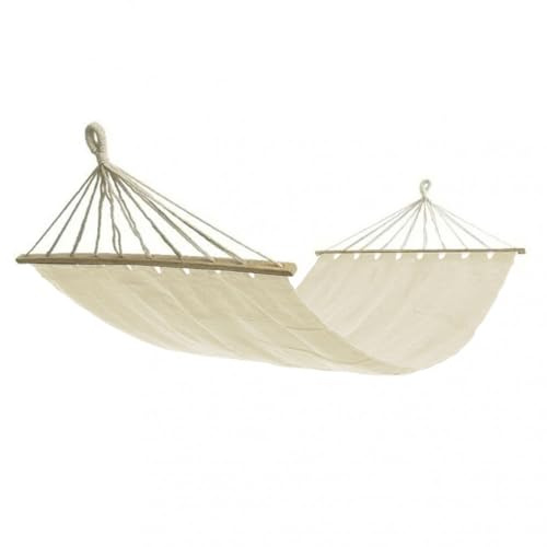 Gardeness Amaca da Giardino 200x100 cm con Telo in Cotone e aste in Legno - Beige