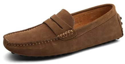 Hombres Elegante Hebilla Mocasines Comodidad Ante Zapatos de Conducir Estiloso Pantuflas Holgazanes Slip On Verano Plano Cuero Zapatos de Conducción 38-49 EU