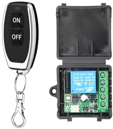 Gebildet 433Mhz Universale Telecomando Wireless Interruttore DC 5-30V 1CH Modulo Ricevitore Relè Trasmettitore RF Momentaneo Toggle Latch per LED, Pompa, Auto(Trasmettitori 2Pulsanti+1Ricevitore 1CH)