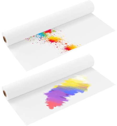 HONYUET 2 PCS 44cm x 25m White Drawing Paper Roll, Easel Paper Roll for Poster Art Craft Painting Sketching