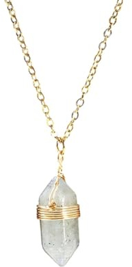 NINHTTNC Natural Stone Amethyst Yellow Tiger Eye Obsidian Hexagon Column Charm Necklace Women Men Fashion Energy Chain Choker