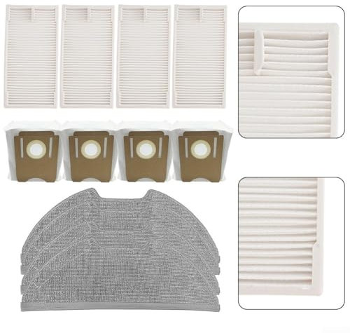 Paquete de 4 trapos y bolsas de polvo para Obode A8 Plus y ETA para Aurum PRO 6241, incluye filtros para limpieza integral del hogar