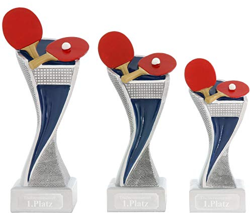 Pokalset je 1x Größe S, M, L Tischtennis Pokal Pokalset METZ mit Gravurplatte und Gravur