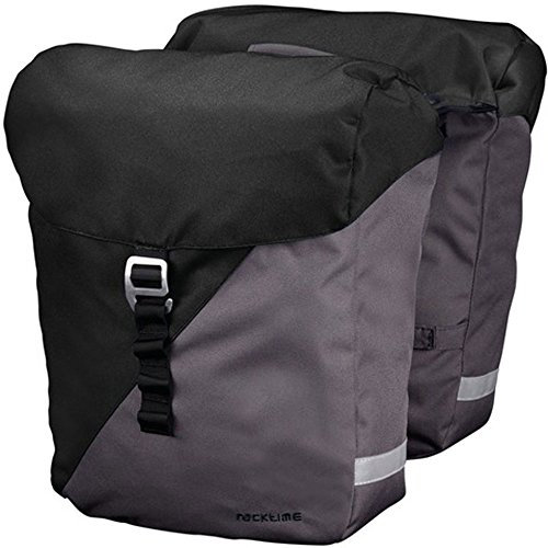 Racktime Doppelpacktasche Vida Doppeltasche Carbon schwarz Stone grau 24+Flicken