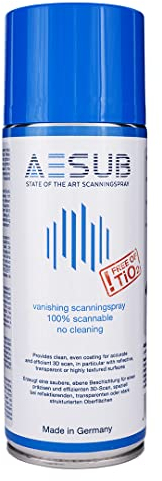 AESUB Blue 3D - Spray para escáner 3D (400 ml, autonivelante y sin pigmentos, grosor de capa fina (8-15 µm), fabricado en Alemania