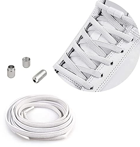 HooySprs No Tie Elastic Shoelaces,Flat Shoelaces with Metal Buckles, Shoelaces Replacement, Elastic No Tie Shoe Laces for Sneakers Kids/Adults Adjustable Laces