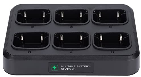 Cargador de Unidad Múltiple de Seis Vías, Estación de Carga de Radio LED de Dos Vías con Adaptador, Base de Batería de Cargador Rápido de Walkie Talkie Gang para Retevis RT8 RT81 RT82 RT83(EU)