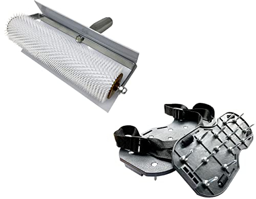 Pangolino Juego de rodillo de ventilación de 25 cm, incluye protección contra salpicaduras, longitud de la púa: 11 mm + suelas de nailon [35 mm] (montadas) (25 cm/11 mm + zapatos para uñas)