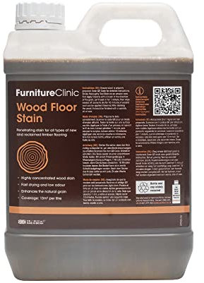 Wood Floor Stain (Teak, 2.5L) – Highly Concentrated, Quick Drying Wood Stain for All Types of New & Reclaimed Timber Flooring – Water Based and Low Odour