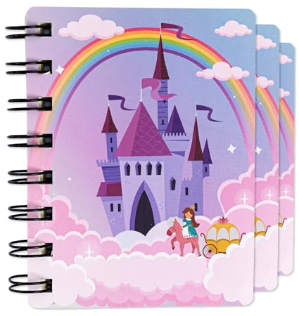 Toyseum 12 mini quaderni da principessa per feste per bambini, formato A7, formato tascabile, graziosi regali di cancelleria per ragazze a tema principessa, quaderni per bambini di qualsiasi età, set