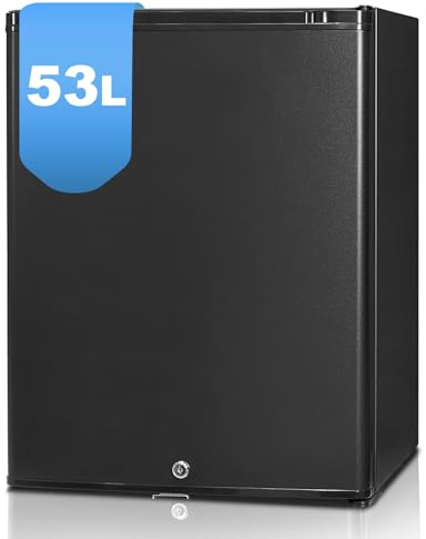 Techomey 53L Campervan Fridge, Camping Refrigerator with Reversible Door, 12V Fridge for Campervan, Motorhome, Boat, Truck, Travel, Silent