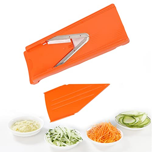 Mandoline Food Slicer, V Blade Mandoline Cutter Manual Mandoline Slicer Cortador de Vegetales Herramienta de Cocina Vegetal con Cuchilla de Acero Inoxidable Protector de Mano