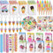 Tacobear 122pz Gadget Compleanno Bambina Mini Quaderni Penne Gelato Adesivi Bambini Braccialetti Slap Portachiavi Sacchetti Regalo Set Festa Gelato Regalini Compleanno Bambini Invitati