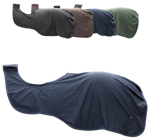 Covalliero - Ausreitdecke | Pferdedecke zum Schutz der Nierenpartie | Outdoordecke für Pferde | Übergangsdecke Pferd & Pony | wärmend & atmungsaktiv | Pferde Zubehör in Dark Navy | 145cm