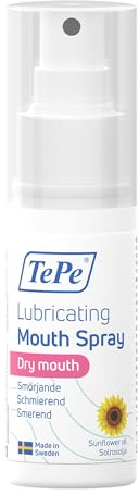 TePe Lubricating Mouth Spray for Dry Mouth, unflavoured, lubricating Mouth Spray to Ease the Feeling of Very Dry Mouth, Easy on-the-go.