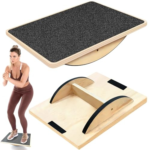 VEEKAY Tablero de Equilibrio de Madera,Entrenadores de Equilibrio,Tabla basculante, Tabla de Equilibrio Antideslizante,para Debajo del Escritorio