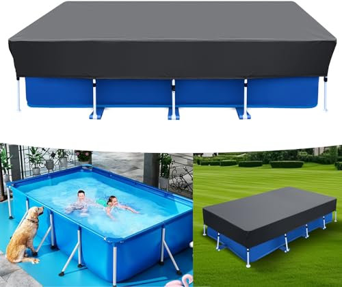 13x7 ft Rectangular Above Ground Pool Cover Drawstring 157x83 in Solar Rectangle Pool Cover Heavy-Duty for Rectangle Metal Frame 13 ft Above Ground Outdoor Swimming Pool Winter Safety