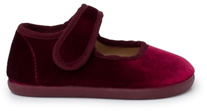 Pisamonas Merceditas Barefoot Terciopelo Tira Adherente Talla 24 Color Burdeos