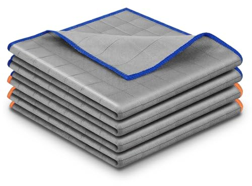 4 Pezzi Panni Magic Microfibra Carbonio,50cm×40cm Panno in Microfibra di Carbonio,400GMS Panno in Fibra di Carbonios,Panni in Fibra di Carbonios,per Lucidatura Auto e Pulizia Casa Senza Graffi