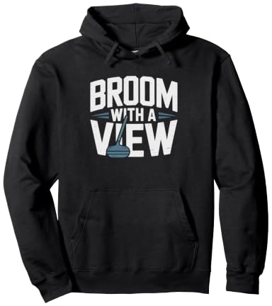 Funny Curling Player Broom Sweep Wordplay Humor Winter Ice Pullover Hoodie