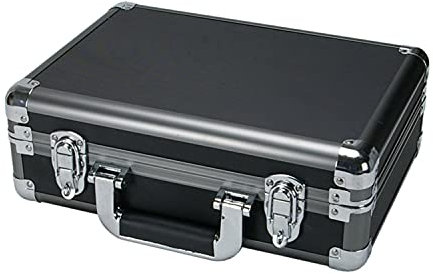 RB-340 Black Flight Case with Silver Trim, Protective Durable Case for Camera Tools Electronics DJ and More, Compatible With Foam, L 340mm x W 240mm x H 120mm