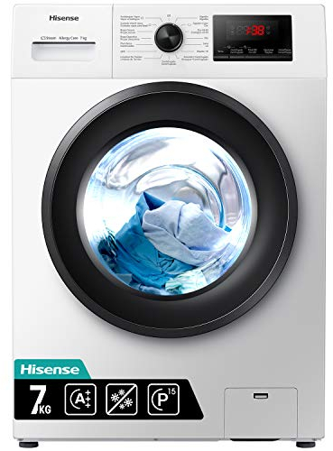 Hisense WFPV7012EM 7Kg Washing Machine with 1200 rpm - White - A+++ Rated