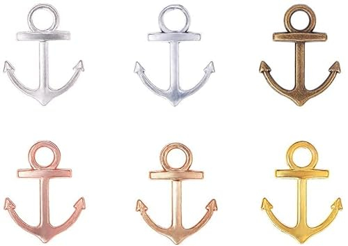 KOMUNJ 90 Teile/schachtel Anker Charme Anhänger Schmuckherstellung Zubehör Bronze Antike Charme Mischfarbe
